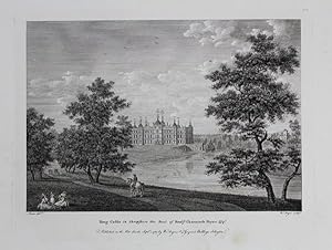 Original Antique Engraving Illustrating Tong Castle in Shropshire, the Seat of Benjamin Channock ...