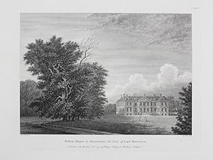 Original Antique Engraving Illustrating Belton House in Lincolnshire, the Seat of Lord Brownlow. ...