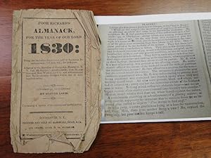 POOR RICHARD'S ALMANACK - for the Year of Our Lord 1830 - with an Article on Slavery