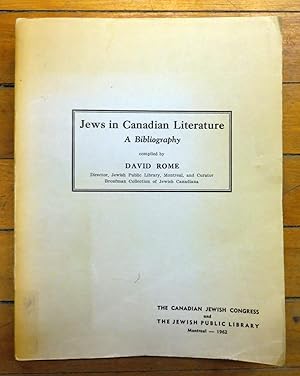 Jews in Canadian Literature: A Bibliography