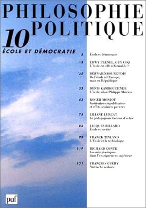 Philosophie politique n°10 - Ecole et democratie