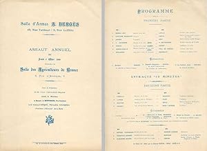 ASSAUT ANNUEL Du Jeudi 4 Mai 1899 donnée à la Salle des Agriculteurs de France, 8, rue d'Athènes,...