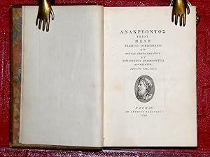 Teiou mele praefixo commentario quo poetae genus traditur et biblioteca anacreonteia adumbratur.