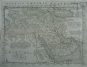 Turcici Imperii descriptio. Kupferstich-Karte v. Girolamo Porro aus Giovanni Antonio Magini "Geog...