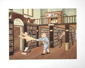 Pilferers will be Roasted. [Anthropomorphic pigs stealing books in the library ].