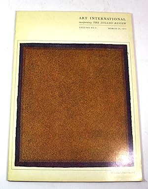 Art International Magazine/The Lugano Review, Volume XV/3, March 20, 1971
