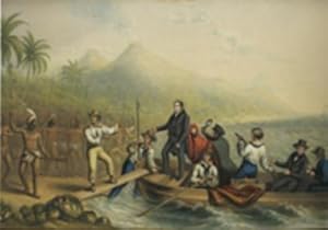 The Reception of the Rev. J. Williams at Tanna in the South Seas, the day before he was Massacred