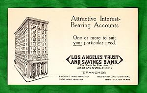 Los Angeles Trust and Savings Bank / Vintage 1918 Account Invitation (ephemera)