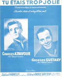 Tu Étais Trop Jolie Paroles et Musique De Charles Aznavour