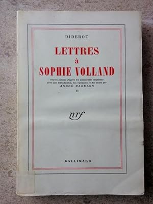 Lettres a Sophie Volland Volume II