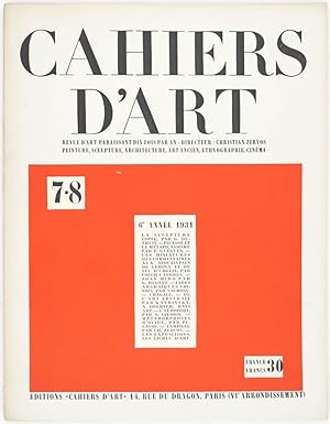 Cahiers d'Art: No. 7-8, 1931