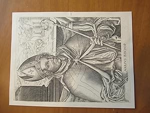 Arrius Bischop -Original Woodcut Portrait By Christopher Van Sichem, From Iconica & Historica Des...