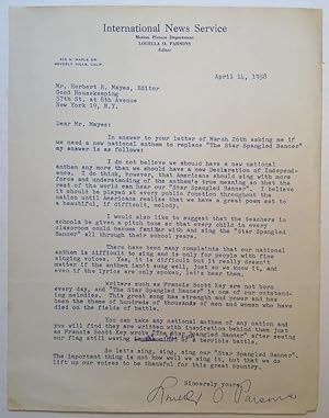 Patriotic Typed Letter Signed to editor Herbert Mayes