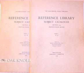REFERENCE LIBRARY SUBJECT CATALOGUE SECTION 094 PRIVATE PRESS BOOKS