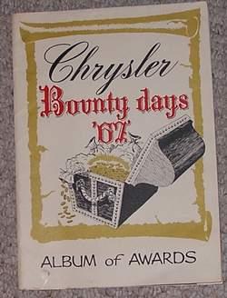 CHRYSLER - BOUNTY DAYS '67 (Album of Awards.);