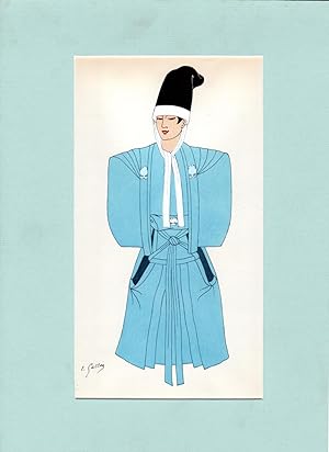 Emile Gallois: 31 Matted Japanese & Indonesian costume prints from 'Costumes Japonais et Indonesi...