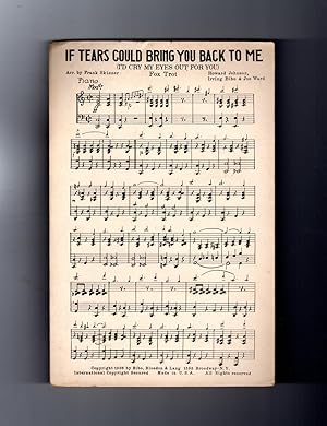 If Tears Could Bring You Back To Me / 1926 Vintage Fox-Trot Sheet Music / Piano / (Howard Johnson...