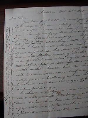 1825 HANDWRITTEN MANUSCRIPT STAMPLESS LETTER DETAILING THE FAMILY LAUNDRY TO HIS SISTER