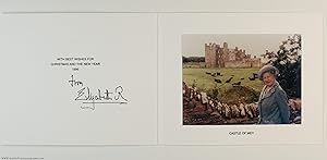 Fine Christmas Card with printed signature under the printed message of greeting, (The Queen Moth...