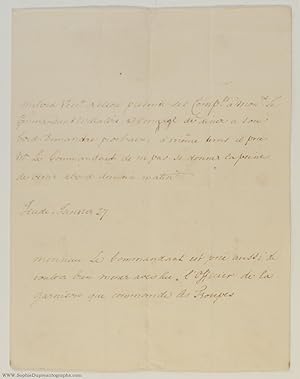 Letter in the third person in the hand of his chaplain and foreign language secretary Alexander J...