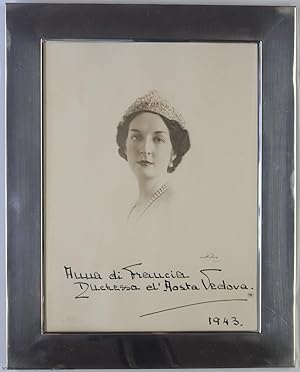 Splendid Signed and Dated Portrait Photograph, (Anna, 1906-1986, daughter of Prince Jean, Duc de ...