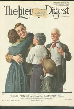 the LITERARY DIGEST - February 8,1919; (Volume 60 No.6; Whole No. 1503); NORMAN ROCKWELL Painted ...