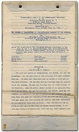Stenographic Report of the Commencement Exercises of the Washington Normal School No. 2, M Street...