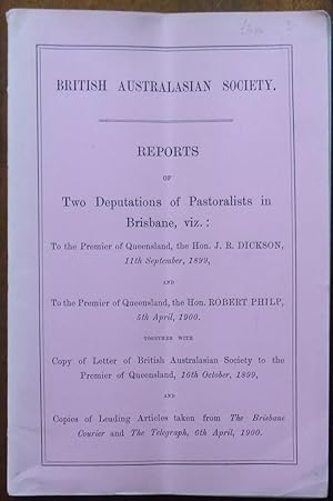 Reports of Two Deputations of Pastoralists in Brisbane