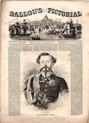 Ballou's Pictorial Drawing-Room Companion, February 2, 1856. Victor Emmanuel, King of Sardinia; A...