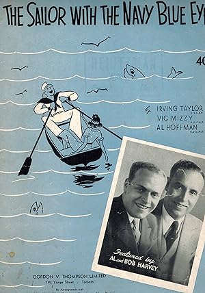 The Sailor With the Navy Blue Eyes - Al and Bob Harvey Cover - Vintage Sheet Music