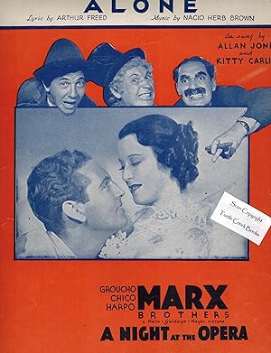 Alone - From A Night At the Opera - Allan Jones & Kitty Carlisle & Marx Brothers Cover - Sheet Music