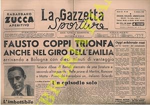 Fausto Coppi trionfa anche nel Giro dell'Emilia arrivando a Bologna con dieci minuti di vantaggio.