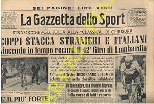 Coppi stacca stranieri e italiani vincendo in tempo record il 42° giro di Lombardia. E' il più fo...