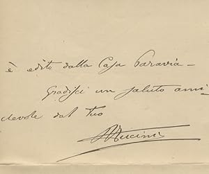 Lettera manoscritta autografa firmata, su tre facciate, datata Firenze, 29 ottobre 1901, inviata ...