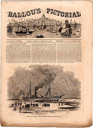 Ballou's Pictorial Drawing-Room Companion, February 28, 1857. Boston Harbor in Winter; Persian Ir...