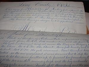 1854 HANDWRITTEN MANUSCRIPT FORMAL REPORT ON THE SHIPWRECK OF THE BRIG EMILY