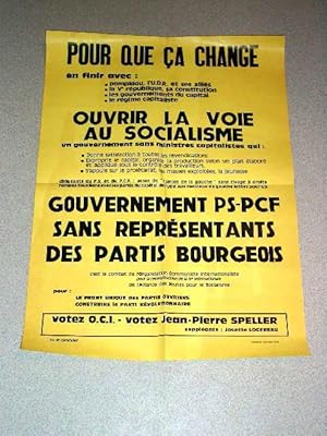 Affiche des années 70 - POUR QUE CA CHANGE - en finir avec Pompidou, l'U.D.R et ses alliés - Ouvr...