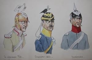 World War One Sketchbook of Original Watercolor and Ink Caricature and Cartoons