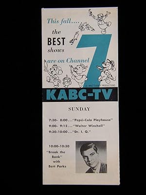1954 Fall Preview KABC-TV Brochure Featuring Walt Disney's Disneyland