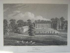 An Original Antique Engraved Illustration of Gothurst in Buckinghamshire from The Beauties of Eng...