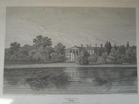 An Original Antique Engraved Illustration of Temple in Berkshire, the Seat of Owen Williams, Esq ...