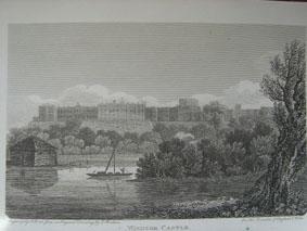 An Original Antique Engraved Illustration of Windsor Castle in Berkshire from The Beauties of Eng...