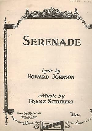 Serenade - Vintage Sheet Music