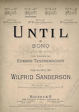 Until Song - Vintage Sheet Music