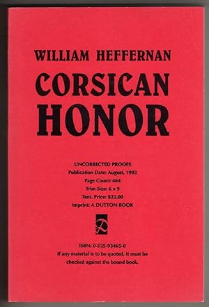 Corsican Honor [COLLECTIBLE UNCORRECTED PROOFS COPY]