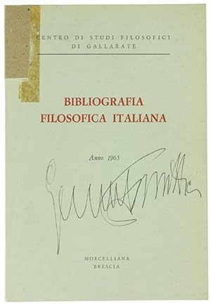 BIBLIOGRAFIA FILOSOFICA ITALIANA - Anno 1965.: