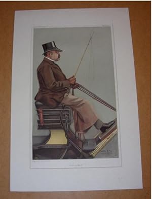 ORIGINAL LITHOGRAPH by SPY: BARON ADOLPH WILHELM DEICHMANN.  Four-in-Hand . 14/5/1903. (Carriages)