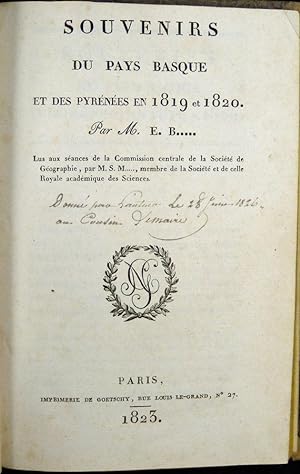 Souvenirs du Pays Basque et des Pyrénées en 1819 et 1820