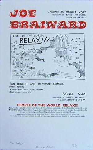 Art & Poetry Exhibition Poster (People Of The World: Relax!) Signed by Padgett, Elmslie and Clay