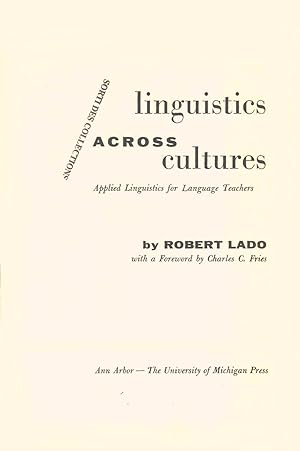 Linguistics across cultures. Applied Linguistics for Language Teachers